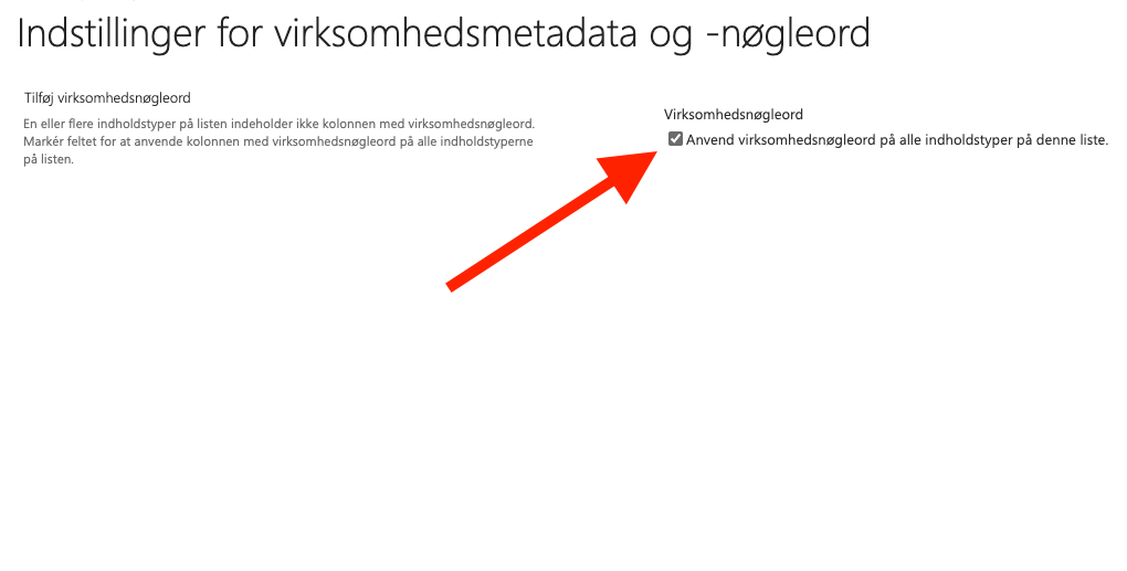 Virksomhedsmetadata og -nøgleord Virksomhedsmetadata og -nøgleord